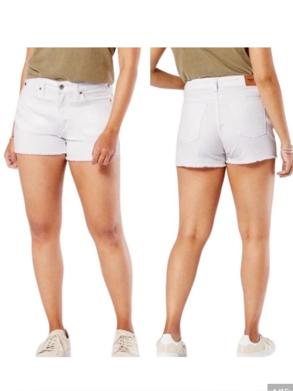 NWT LEVI’S Denizen High Rise 3” Denim Shorts White Cut Offs Stretch Cotton 14/32